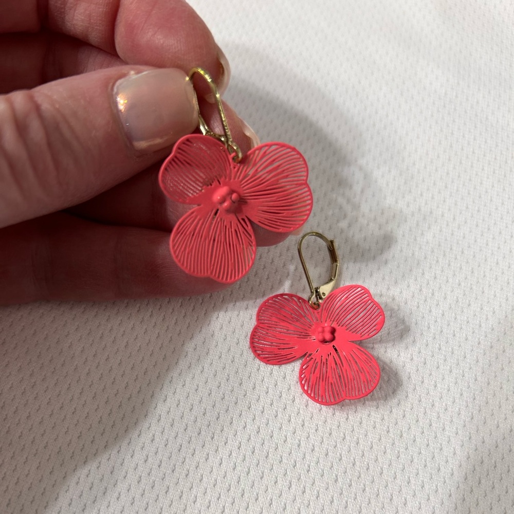 Ionna & lilly Coral-Pink Drop Earrings